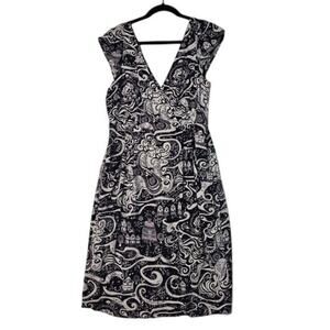 Anthropologie by Moulinette soeur Black Swirling villages Women's size 12